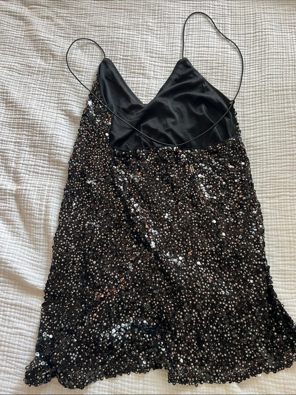 Lulu's Black Sequin Slip Dress - Picture 4 of 4